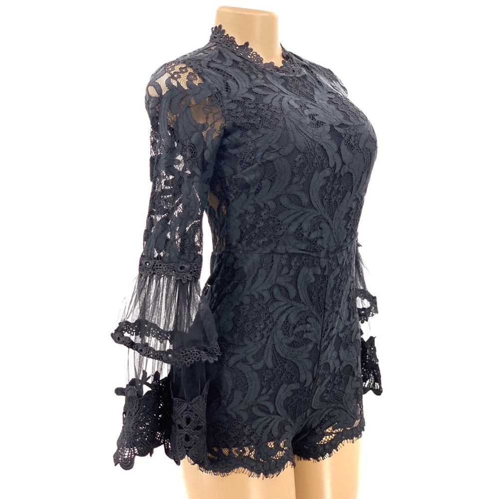 NWOT Fashion Nova Lace Shorts Romper - Picture 2 of 7